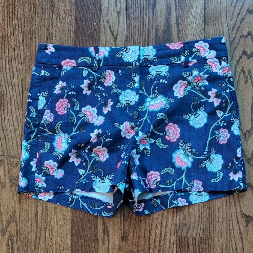LOFT Riviera Navy Floral High Waist Women's Shorts